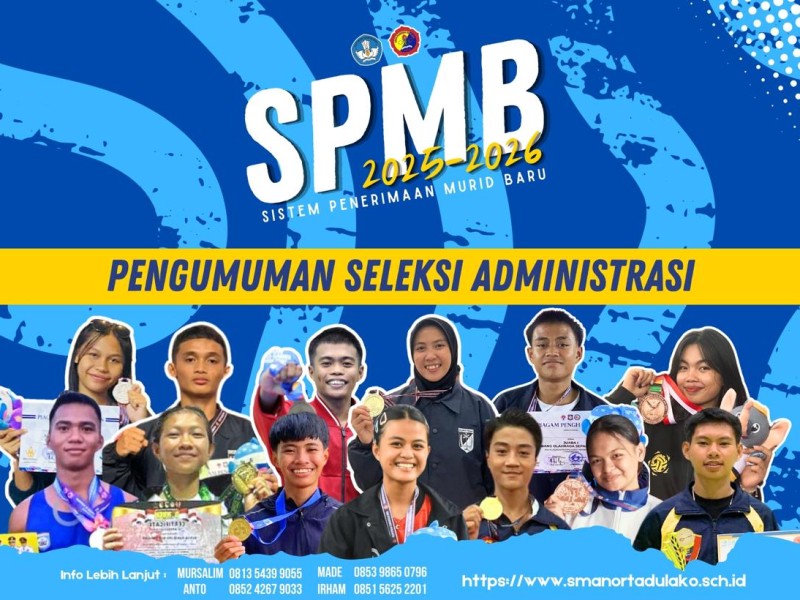 PENGUMUMAN SELEKSI ADMINISTRASI SPMB SMANOR PALU T.A 2025/2026